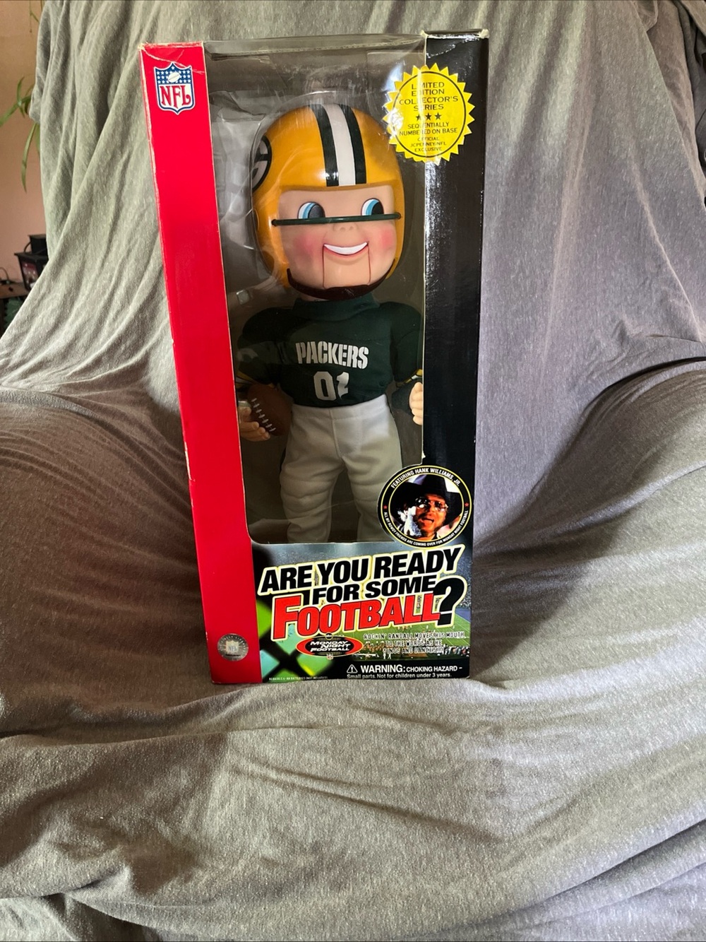 Gemmy Packers Football Bobble Doll in Green, Yellow & White